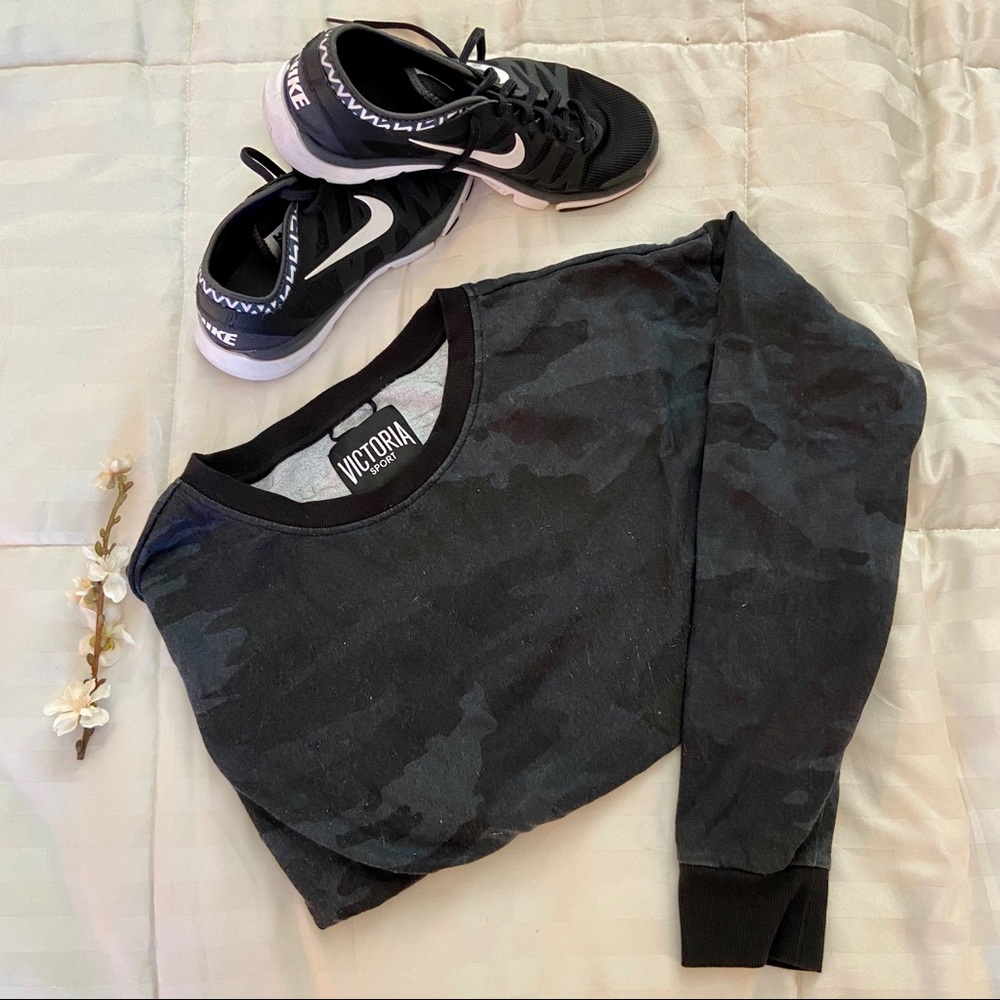 Victoria Sport Cropped Camo Sweatshirt